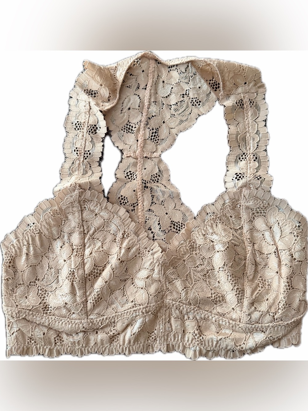 NWOT TAN LACE BRALETTE
No brand, no tag, size small